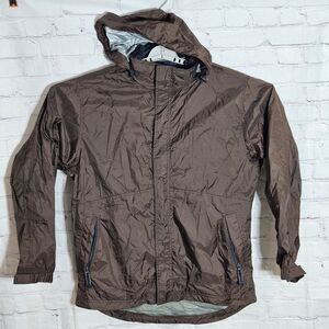 Vintage Y2K GAP Men’s Size M Brown Full Zip Windbreaker Jacket w/ Inside Straps